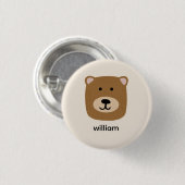 Bruine Beer naam Ronde Button 3,2 Cm (Voorkant /achterkant)