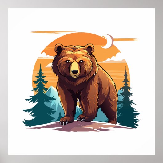 Bruine beer poster (Voorkant)