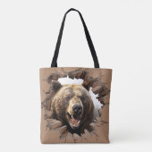 Bruine Beer Tote Bag (Achterkant)