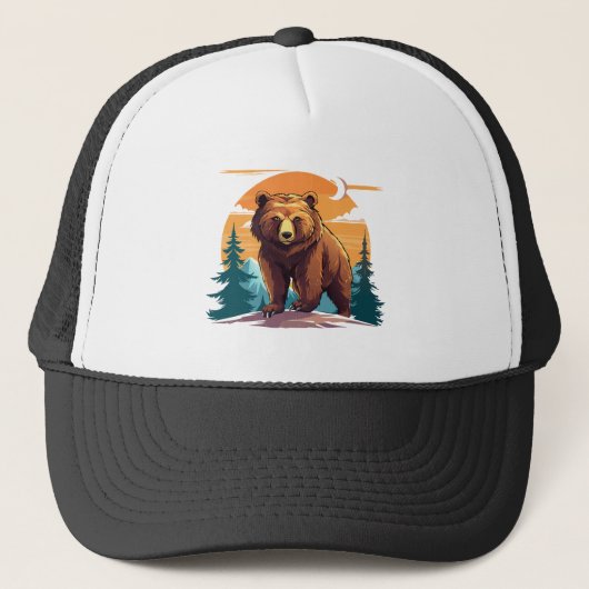 Bruine beer trucker pet (Voorkant)