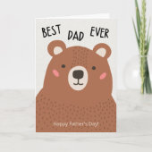 Bruine beer Vaderdag Kaart (Voorkant)