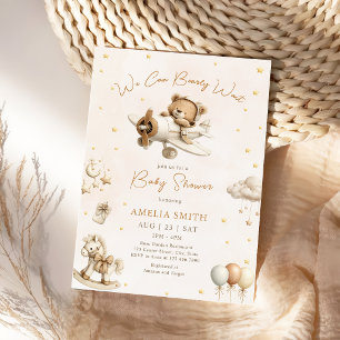 Bruine beer We Can Bearly Wait teddybeer vliegtuig Kaart