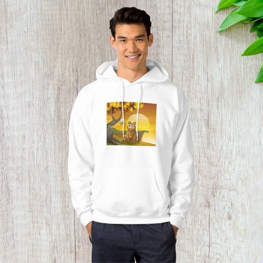 Bruine Beer Zonsondergang Hoodie