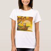 Bruine Beer Zonsondergang T-shirt (Voorkant)