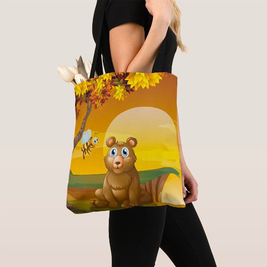 Bruine Beer Zonsondergang Tote Bag