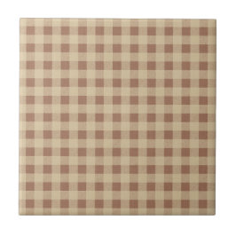 Bruine Beige Buffalo Plaid Landelijke Stijl Tegeltje