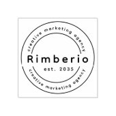 Bruine Beige Elegante Cirkel Logo Rubber Stempel (Afrduk)