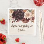 Bruine Beige Ivoor Bloemstuk Feestservetten Servet (Insitu)