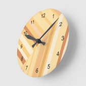 Bruine Beige Strepen Ronde Klok (Hoek)