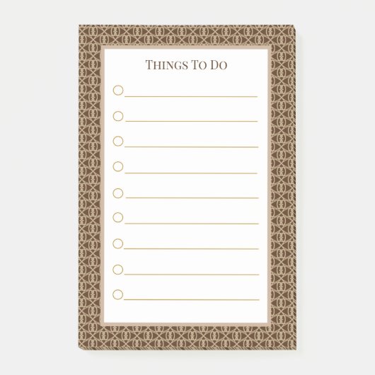 Bruine Beige Witte Dingen Om Te Doen Post-it® Notes (Voorkant)