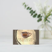 Bruine Beker Warme Koffie Visitekaartje (Staand voorkant)