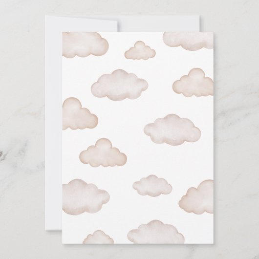 Bruine Beren ballon Bearly Wait Baby shower Kaart (Achterkant)