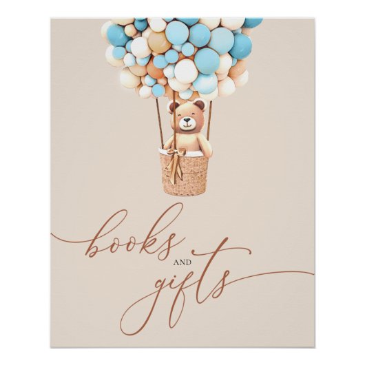 Bruine Beren ballonnen Baby Boeken en geschenken P Perfect Poster (Voorkant)