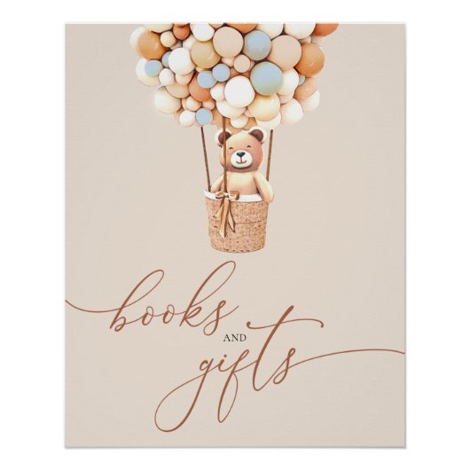 Bruine Beren ballonnen Baby Boeken en geschenken P Perfect Poster (Voorkant)