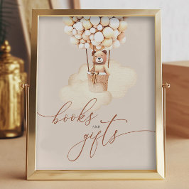 Bruine Beren ballonnen Baby Boeken en geschenken P Perfect Poster