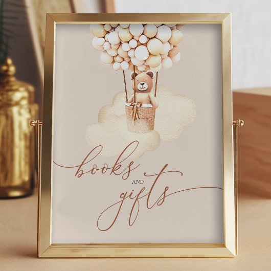 Bruine Beren ballonnen Baby Boeken en geschenken P Perfect Poster