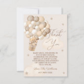 Bruine Beren ballonnen Barly Wachten Baby shower Bedankkaart (Voorkant)