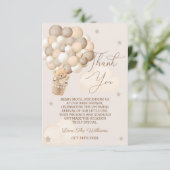 Bruine Beren ballonnen Barly Wachten Baby shower Bedankkaart (Staand voorkant)