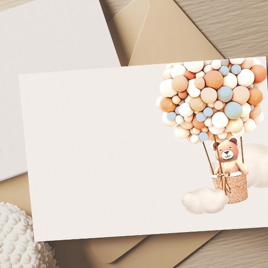 Bruine Beren ballonnen ledige behuizingskaart Informatiekaartje