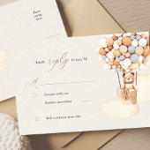 Bruine Beren ballonnen RSVP Reply Enclosure Kaart
