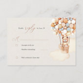 Bruine Beren ballonnen RSVP Reply Enclosure Kaart (Voorkant)