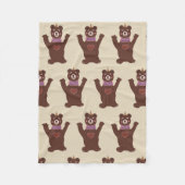 Bruine Beren fleece deken (Voorkant)