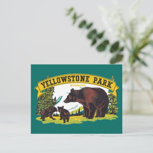  bruine Beren in het nationale park van Yellowston Briefkaart (Staand voorkant)