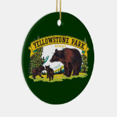  bruine Beren in het nationale park van Yellowston Keramisch Ornament (Rechts)