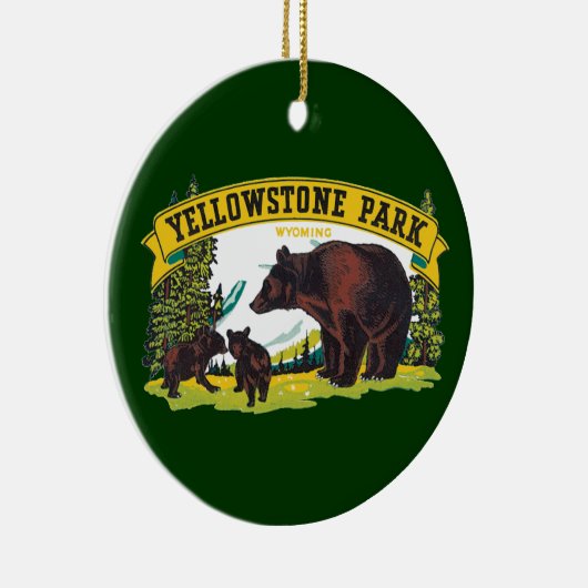  bruine Beren in het nationale park van Yellowston Keramisch Ornament (Rechts)