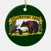  bruine Beren in het nationale park van Yellowston Keramisch Ornament (Voorkant)