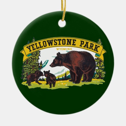 bruine Beren in het nationale park van Yellowston Keramisch Ornament (Voorkant)