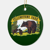  bruine Beren in het nationale park van Yellowston Keramisch Ornament (Links)