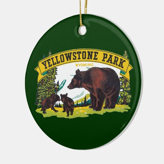  bruine Beren in het nationale park van Yellowston Keramisch Ornament (Links)