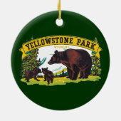  bruine Beren in het nationale park van Yellowston Keramisch Ornament (Achterkant)