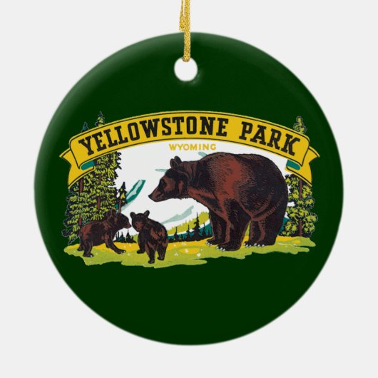 bruine Beren in het nationale park van Yellowston Keramisch Ornament (Achterkant)