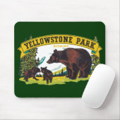  bruine Beren in het nationale park van Yellowston Muismat (Met muis)