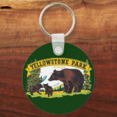  bruine Beren in het nationale park van Yellowston Sleutelhanger (Achterkant)