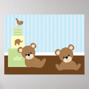 Bruine Beren Kinder wandbekleding Poster