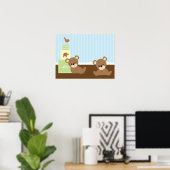 Bruine Beren Kinder wandbekleding Poster (Thuiskantoor)