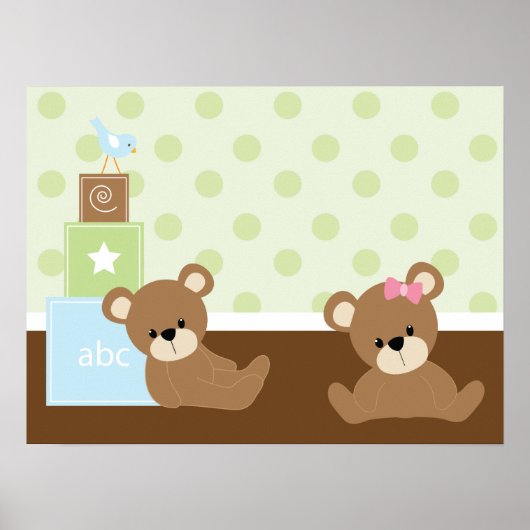 Bruine beren kinderkamer decoratie (Voorkant)