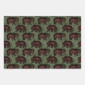 bruine Beren over groene Inpakpapier Vel (Voorkant)