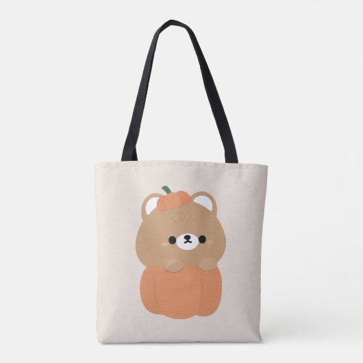 bruine Beren pompoen Tote Bag (Achterkant)