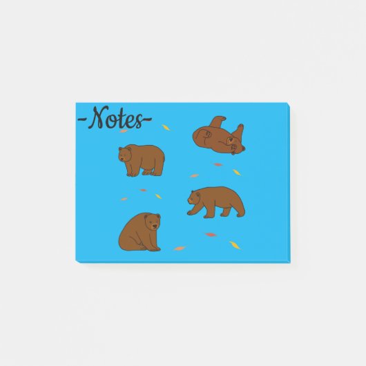 Bruine beren post-it® notes (Voorkant)