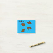 Bruine beren post-it® notes (Op bureau)