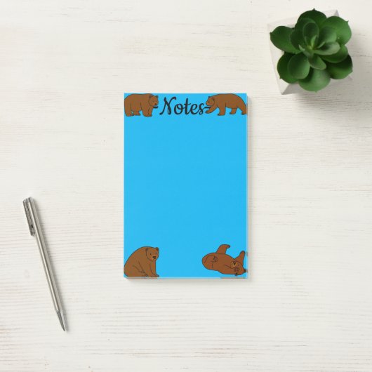 Bruine beren post-it® notes (Kantoor)