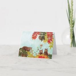 Bruine Beren Rood rowanenbessen Kaart