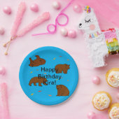 Bruine Beren Verjaardag Papieren Bordje (Feest)