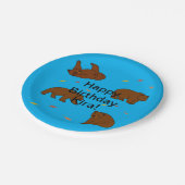 Bruine Beren Verjaardag Papieren Bordje (Gekanteld)