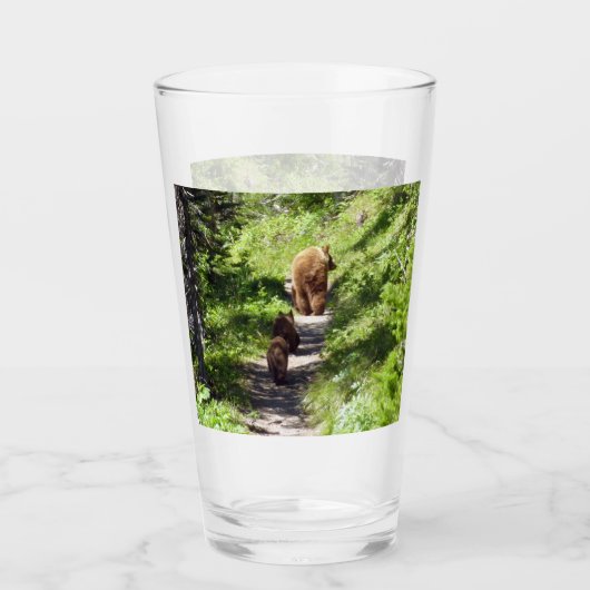 Bruine berenfamilie glas (Voorkant)