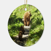 Bruine berenfamilie keramisch ornament (Links)
